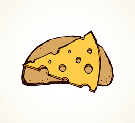 Piece of loaf. Vector drawing