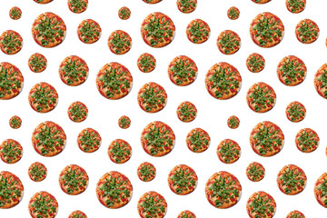 Seamless pattern of Vegetarian pizza