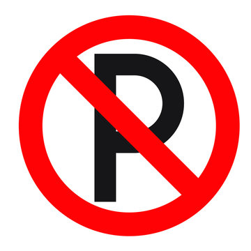 No parking sign icon on white background.