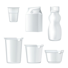 Yogurt package. Realistic vector mockup.