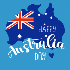 Happy Australia day lettering, calligraphy
