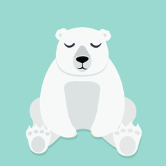 Obraz na płótnie Canvas Lonely Polar bear sitting vector