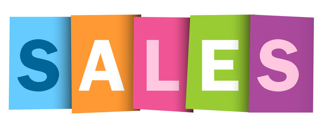 SALES colorful letters banner