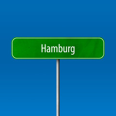 Hamburg Town sign - place-name sign