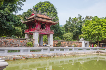 Fototapeta na wymiar Gate in Temple of Literature in Hanoi Vietnam