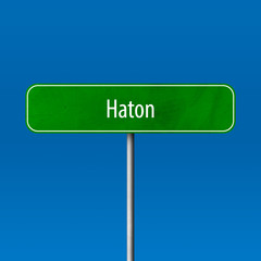 Haton Town sign - place-name sign