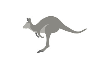 sign silhouette kangaroo Flat style illustration. Australia symbol.