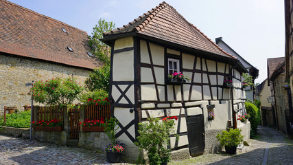 Historische, mittelalterliche Fachwerkhäuser in Bad Wimpfen ,Baden Württemberg ,Deutschland