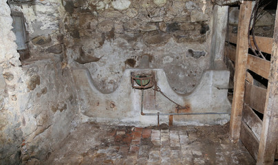manger inside an old barn