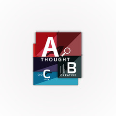 Abstract geometric option infographic banners, a b c steps process