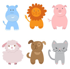 Obraz premium Cute Vector Set of Zoo Animals