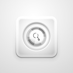 Search magnifyier web button, magnify icon. Modern magnifying glass sign, web site design or mobile app