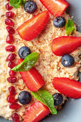Healthy breakfast. Oatmeal with berries