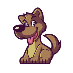 Brown Dog Mascot Design Vector