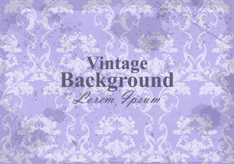 Vintage background baroque ornament Vector. Royal Luxury trendy wallpaper design. Texture, textile, decor, fabric, tile, templates