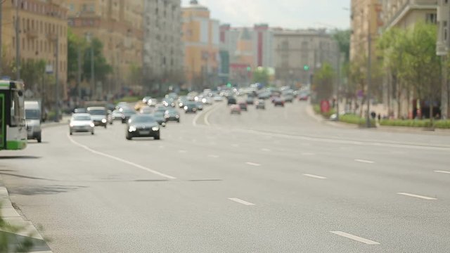 Moscow pedestrians on a Sunny summer timelapse