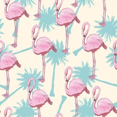 seamless flamingo pattern vector illustration