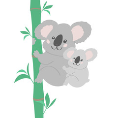 Vector illustration koala family