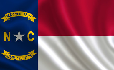 Flag of the state North Carolina. A series of "flags of the United States of America" 