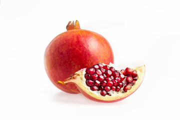 pomegranate or garnet on white