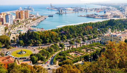 Malaga city and port