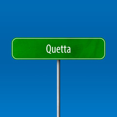 Quetta Town sign - place-name sign