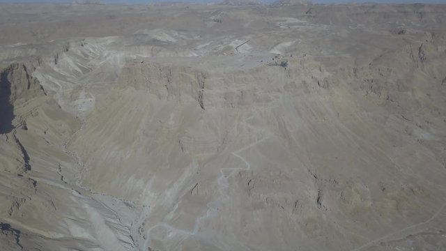 Metsada, Israel, aerial view 4k ungraded flat footage