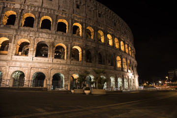 Colosseum in Rome on a beautiful night, Italy