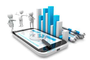 Business teamwork and success concept. 3d render