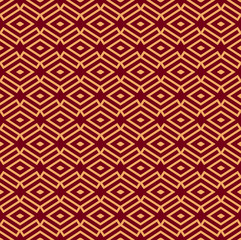 Seamless vector ornament. Modern stylish geometric linear pattern with golden color