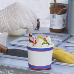 Decoration of Thai ice cream..Close-up.Instagram