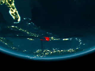 Night over Haiti on Earth