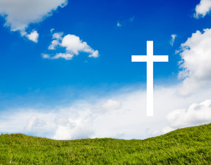 Cross on blue sky