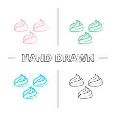 Meringues hand drawn icons set