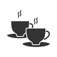 Cups with hot drink glyph icon