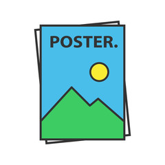 Poster template color icon
