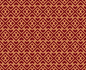 Seamless vector ornament. Modern stylish geometric linear pattern with golden color