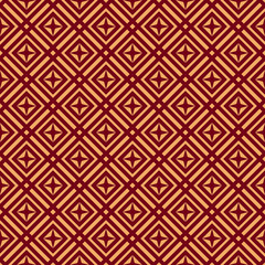 Seamless vector ornament. Modern stylish geometric linear pattern with golden color