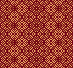 Seamless vector ornament. Modern stylish geometric linear pattern with golden color