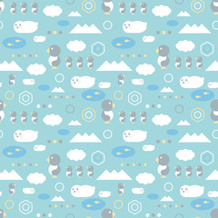 Obraz premium Antarctic background. Seamless pattern.Vector. 南極のパターン