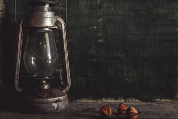 Still life with an oil lamp