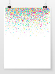 Confetti poster binder clip holiday celebration mock up colorful 1