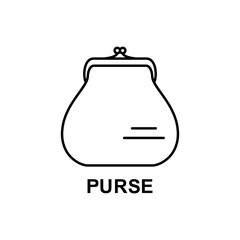 woman purse icon. Element of women accessories with names icon for mobile concept and web apps. Thin line woman purse icon can be used for web and mobile. Premium icon