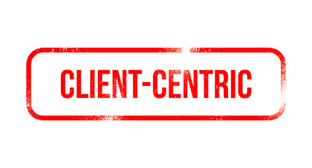 Client-centric red grunge rubber - stamp