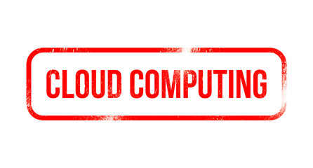 Cloud computing red grunge rubber - stamp