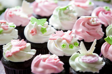 
Cupcakes served at birthday party 