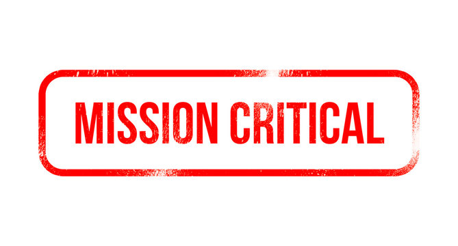 Mission Critical red grunge rubber - stamp