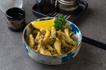 shimeji karaage, japanese deep fried mushroom