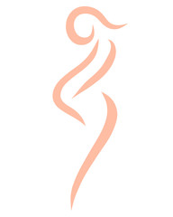 Pregnant woman drawn in several lines