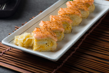 Aburi Salmon Engawa sushi roll